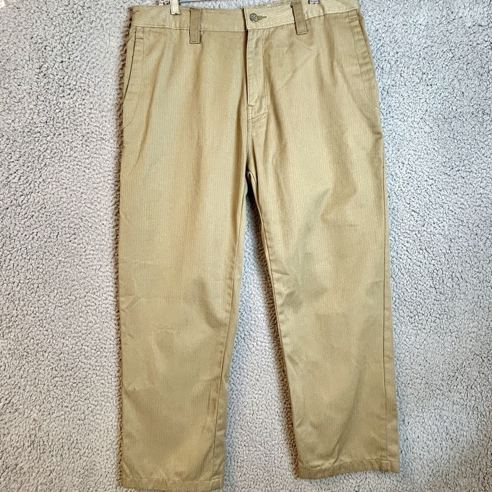 Vintage Rusty Khaki Pants Size 33 Cropped Fit Skater Wear Men's Wide Leg Punk